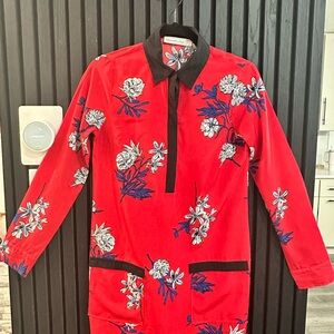 Abercrombie & Fitch Red Floral Midi Dress